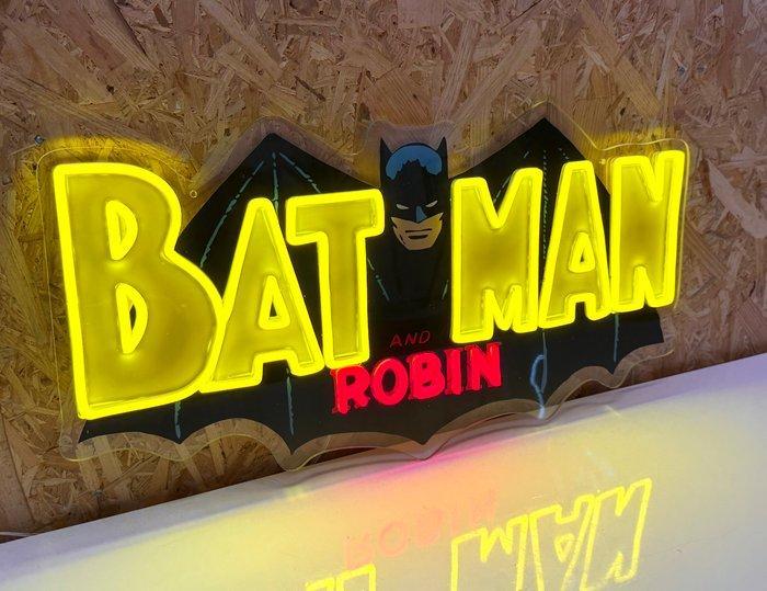 Enseigne néon publicitaire Batman et Robin - Neonlichtbord -, Antiquités & Art, Curiosités & Brocante