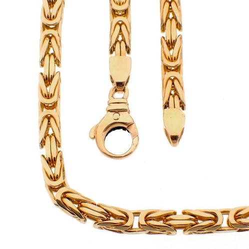 Massief gouden koningsketting; Exclusief  | 65 cm, Bijoux, Sacs & Beauté, Colliers, Enlèvement ou Envoi