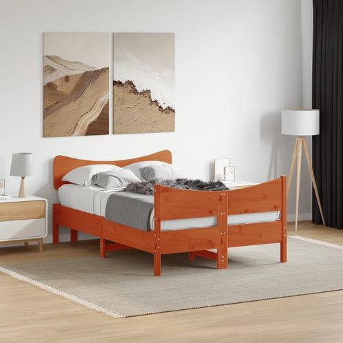 vidaXL Cadre de lit sans matelas cire marron 120x200cm, Maison & Meubles, Chambre à coucher | Lits, Neuf, Envoi