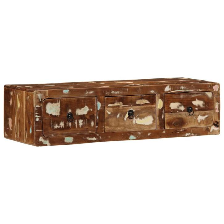 vidaXL Tv-meubel wandmontage 100x32x25 cm massief gerecycled, Huis en Inrichting, Woonaccessoires | Cd- en Dvd-rekken, Nieuw, Verzenden