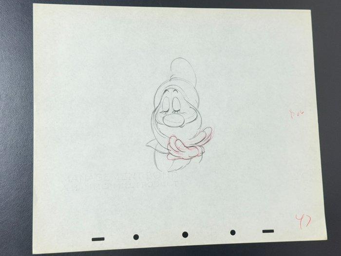 Walt Disney - Animatie tekening van Verlegen (1937) - Snow, Verzamelen, Disney