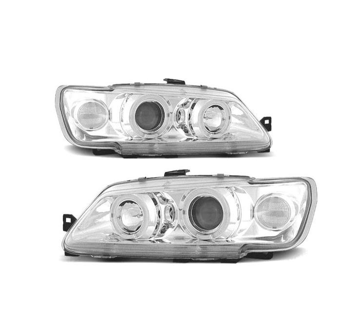 Phare Angel Eyes Pour Peugeot 306 93-97 Fond Chromé, Auto-onderdelen, Verlichting, Verzenden