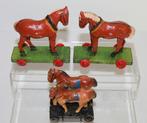 Unknown Manufacturer - Speelgoed Folk Art - 4 x Painted, Antiek en Kunst, Antiek | Speelgoed