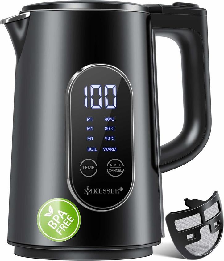 Waterkoker met temperatuurregeling - RVS - met LED - 1.7L -, Huis en Inrichting, Woonaccessoires | Overige, Verzenden