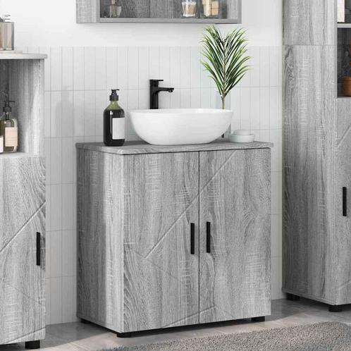 vidaXL Badkamerkast met plank met opslag Grijs sonoma, Huis en Inrichting, Tafels | Kaptafels, Nieuw, Verzenden