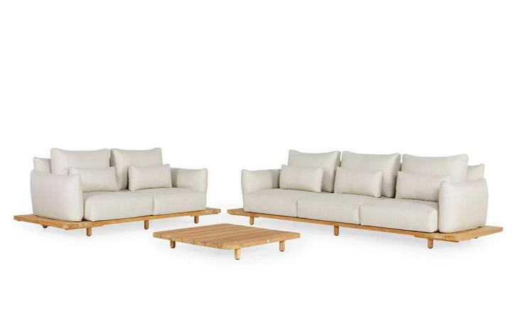 Suns Bora loungeset Natural met armleuningen |, Tuin en Terras, Tuinsets en Loungesets