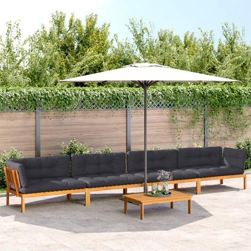 vidaXL 5-delige Loungeset pallet met kussens massief, Jardin & Terrasse, Ensembles de jardin, Envoi