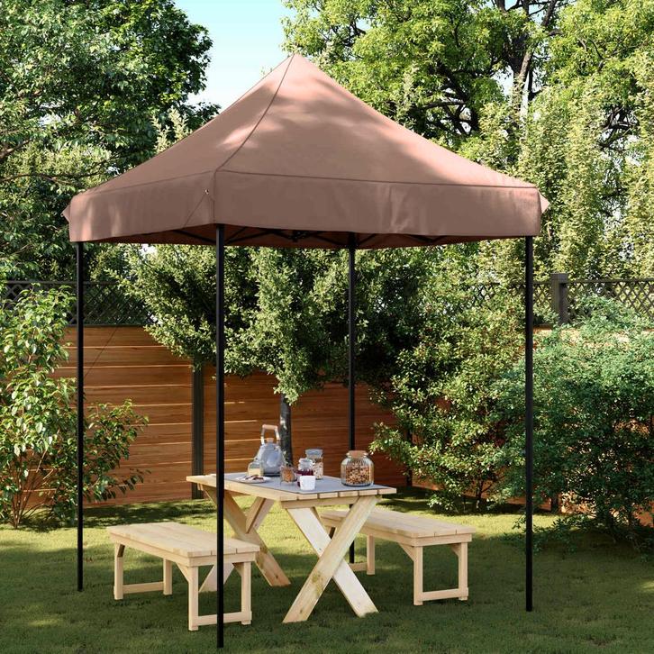vidaXL Partytent Bruin 200 x 200 x 306 cm Oxford Stof, Tuin en Terras, Partytenten, Nieuw, Verzenden