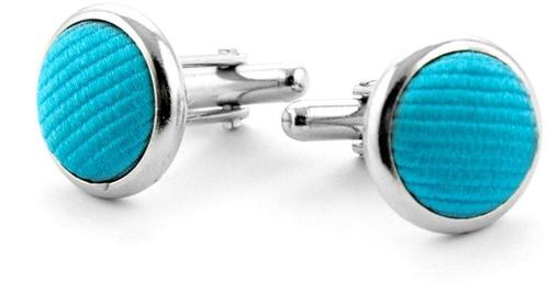 Zijde Manchetknoop Turquoise F24 maat  Heren, Handtassen en Accessoires, Manchetknopen, Nieuw, Verzenden