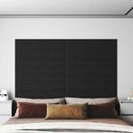vidaXL Wandpanelen 12 st 1,62 m² 90x15 cm stof zwart, Doe-het-zelf en Bouw, Platen en Panelen, Verzenden, Nieuw