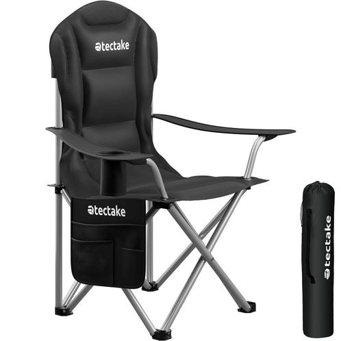 tectake Gestoffeerde campingstoel MTX, opvouwbaar, met beker, Caravans en Kamperen, Kampeeraccessoires, Verzenden