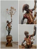 sculptuur, Moro ligneo - Lampada da terra - 154 cm - Hout, Antiquités & Art, Antiquités | Céramique & Poterie