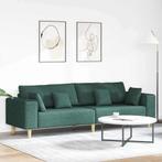 vidaXL Stoffen Sofa met kussen Donkergroen 208 cm Stof, Verzenden, Nieuw