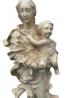 Beeld - Madonna met Kind - 53 cm - Antiek - Gips - 1940-1950