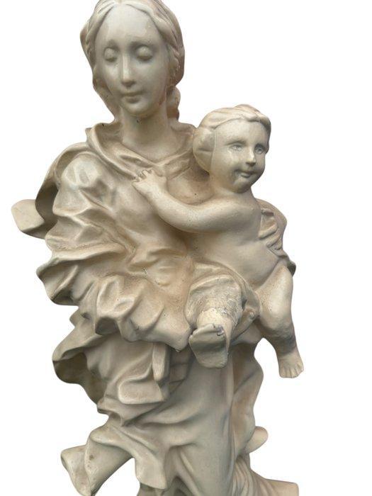 Beeld - Madonna met Kind - 53 cm - Antiek - Gips - 1940-1950, Antiek en Kunst, Antiek | Boeken en Manuscripten