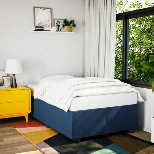 vidaXL Bedframe zonder matras 120x190 cm stof blauw, Huis en Inrichting, Slaapkamer | Bedden, Nieuw, Verzenden
