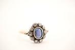 Ring - 18 karaat Geel goud Saffier - Diamant - Diamanten, Handtassen en Accessoires, Ringen, Nieuw