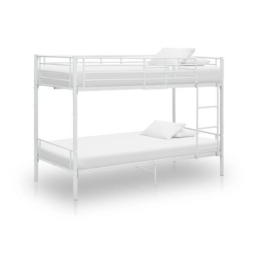 vidaXL Stapelbed metaal wit 90x200 cm, Huis en Inrichting, Slaapkamer | Bedden, Nieuw, Verzenden