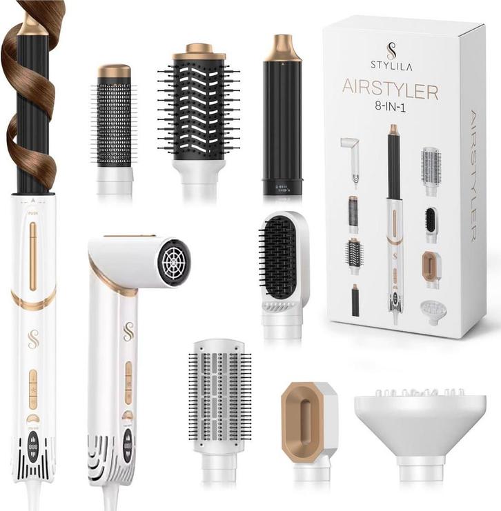 Stylila® 8-in-1 Airstyler met Diffuser - Multistyler -, Handtassen en Accessoires, Uiterlijk | Haarverzorging, Zo goed als nieuw