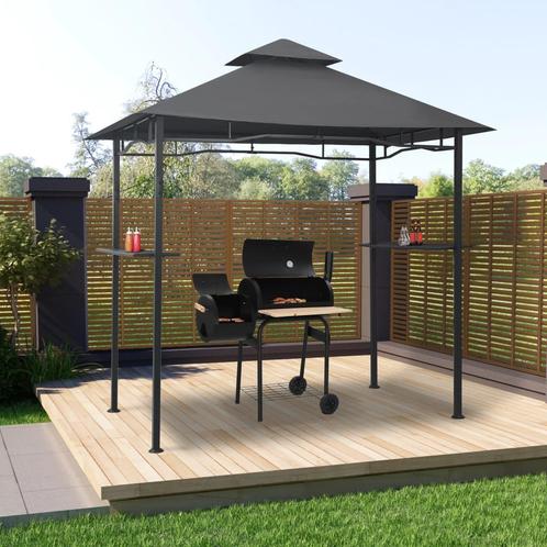 vidaXL Barbecue paviljoen 240x150x255 cm staal antraciet, Tuin en Terras, Partytenten, Nieuw, Verzenden