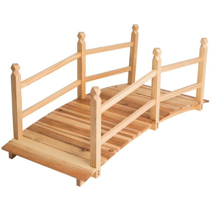tectake Tuinbrug van hout 137cm lang - bruin, Tuin en Terras, Overige Tuin en Terras, Verzenden