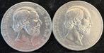 Pays-Bas. Willem III. 2,5 Gulden 1862 + 1874 ( WIllem III ), Postzegels en Munten, Munten | Nederland