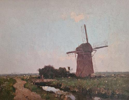 Aris Knikker (1887-1962) - De oude molen in Oostmade in, Antiek en Kunst, Kunst | Schilderijen | Klassiek