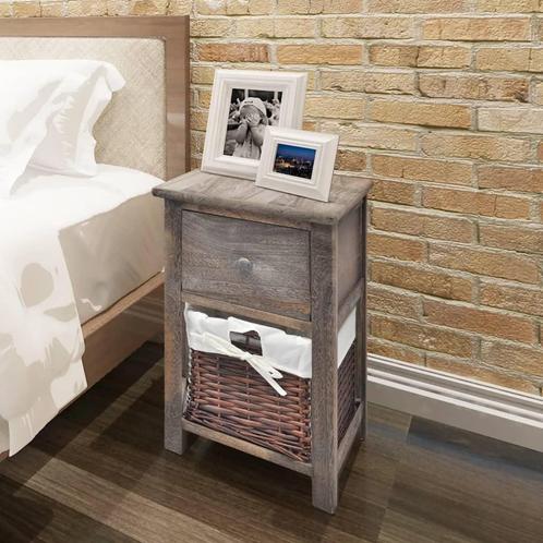 vidaXL Nachtkastjes 2 st hout bruin, Huis en Inrichting, Slaapkamer | Nachtkastjes, Nieuw, Verzenden
