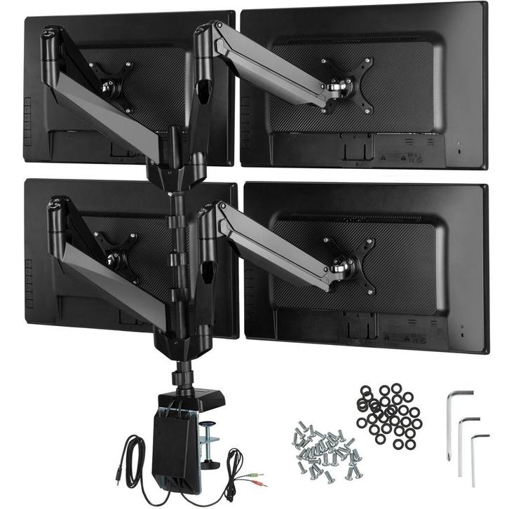 tectake Monitorbeugel 4-voudig - zwart, Computers en Software, Monitoren, Verzenden