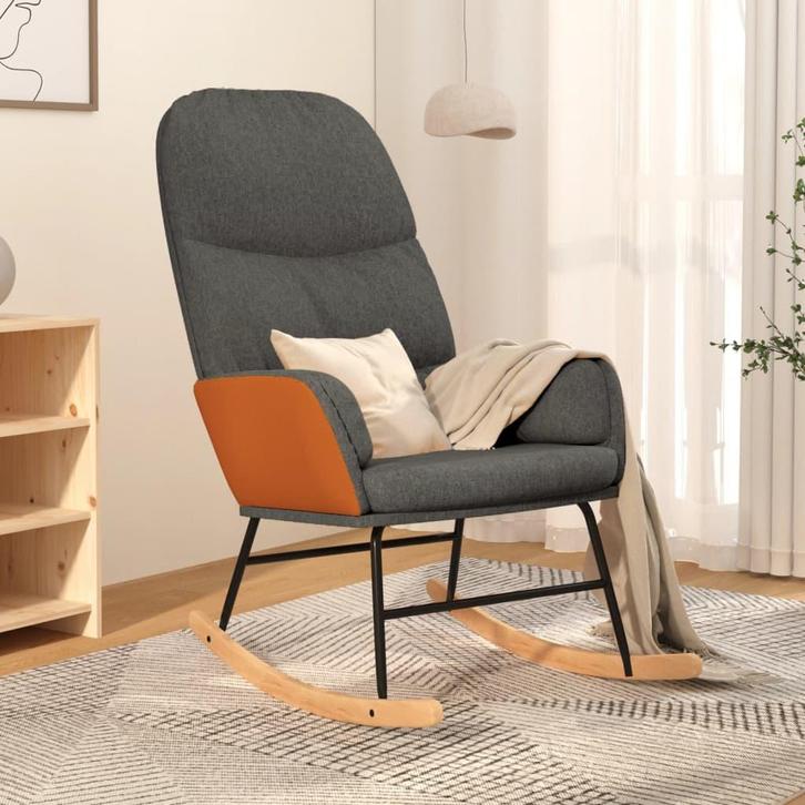 vidaXL Schommelstoel stof donkergrijs, Maison & Meubles, Chaises, Envoi