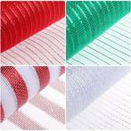 Decomesh metallic groen draad 26 cm rol 9 meter voor kransen, Nieuw