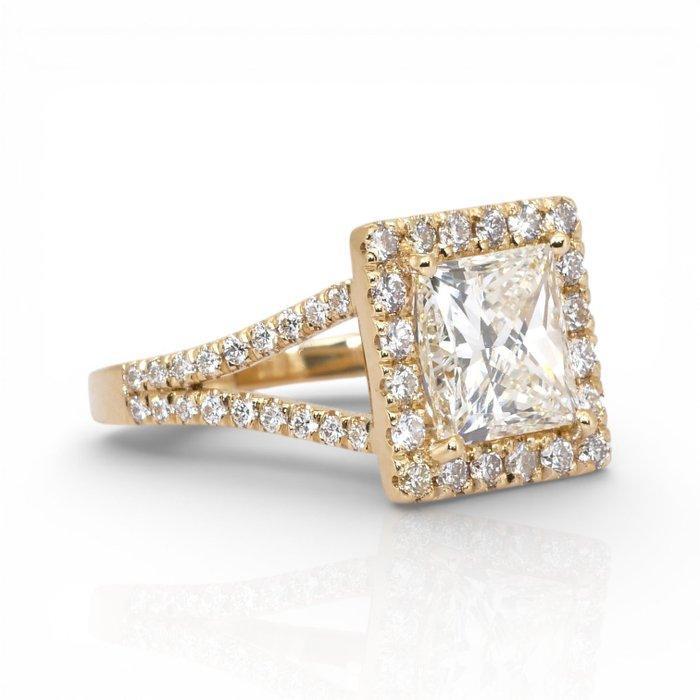 Ring - 18 karaat Geel goud - 3.30ct. tw. Diamant, Bijoux, Sacs & Beauté, Bagues