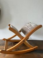 Tabouret - Tabouret à bascule en chêne massif, réglable et