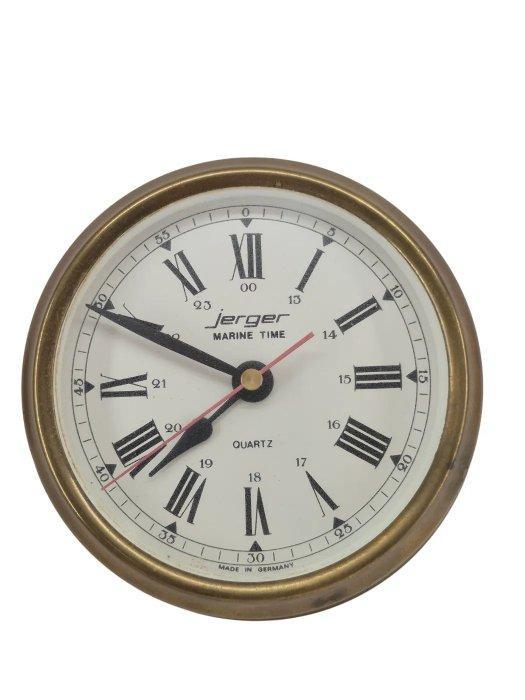 Ensemble horloge et baromètre de bord - Jerger - Cuivre -, Antiek en Kunst, Curiosa en Brocante