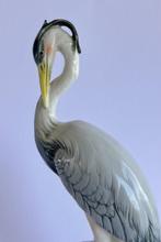 Karl Ens, Volkstedt - sculptuur, Grey Heron Figurine – 24 cm, Antiek en Kunst