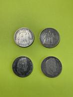 Frankrijk. 5 Francs 1834/1873 (lot de 4 monnaies en argent), Postzegels en Munten
