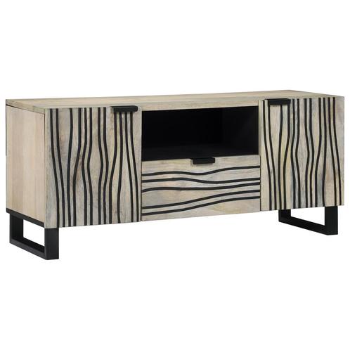 vidaXL Mediaopslagkasten en -rekken Wit en Zwart 105 x 33.5, Huis en Inrichting, Woonaccessoires | Cd- en Dvd-rekken, Nieuw, Verzenden