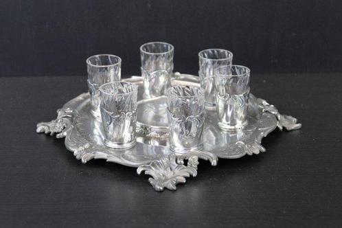 Christofle, Gallia - Drinkset (7) - Glas, Verzilverd - Art, Antiek en Kunst, Antiek | Meubels | Tafels