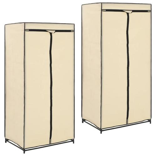 vidaXL 2 pcs Garde-robes CrÃ¨me 75x50x160 cm, Maison & Meubles, Armoires | Penderies & Garde-robes, Neuf, Envoi