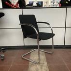 Lande vergaderstoel, met nieuwe stoffering, zwart - chroom, Huis en Inrichting, Stoelen, Gebruikt, Zwart, Eén