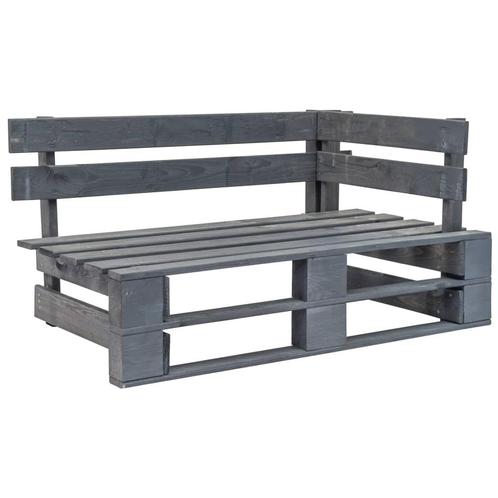 vidaXL Tuinhoekbank pallet hout grijs, Tuin en Terras, Tuinsets en Loungesets, Nieuw, Verzenden