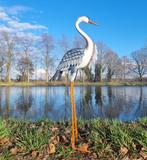 sculptuur, Metal standing heron - 112 cm - Metaal, Antiek en Kunst, Curiosa en Brocante