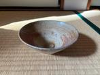 Japanse stenen theekom (Chawan) met originele houten doos –