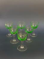 Verreries Doyen - Drinkservies voor 6 (6) - Uraniumglas -