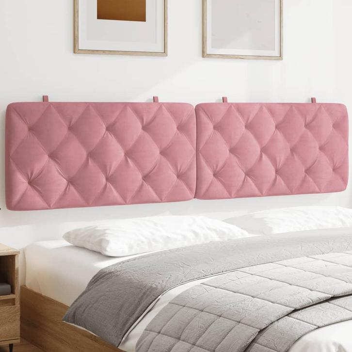 vidaXL Hoofdbordkussen 200 cm fluweel roze, Huis en Inrichting, Slaapkamer | Bedden, Nieuw, Verzenden