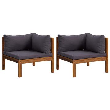 Hoekbank Acaciahout Donkergrijs - Retour Deal - 40% Korting! beschikbaar voor biedingen