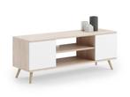 Houten TV-kast 155cm - Beige Wit | Tweede Kansje | OP = OP, Huis en Inrichting, Verzenden, Nieuw, Minder dan 100 cm