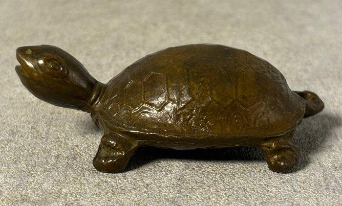 Schildpad Gesigneerd China - Brons - China - Eind 20e eeuw, Antiquités & Art, Curiosités & Brocante