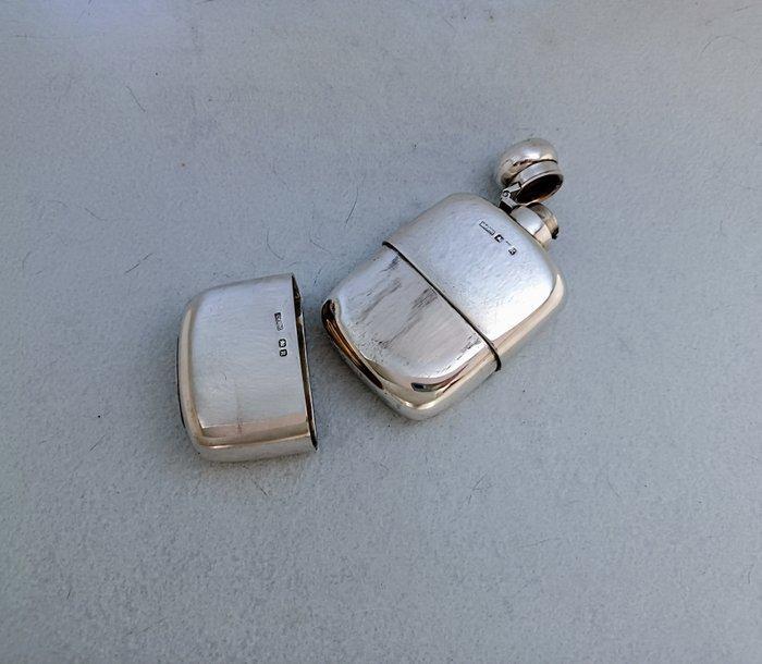 Hip Liquor Flask with Cup - Fles - .925 zilver, Antiquités & Art, Antiquités | Argent & Or