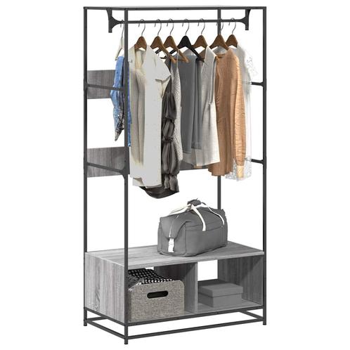 vidaXL Kledingkast 90x50x180 cm bewerkt hout grijs sonoma, Huis en Inrichting, Kasten | Kleerkasten, Nieuw, Verzenden